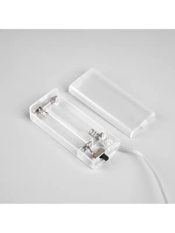 Гирлянда &laquo;Нить&raquo; 2 м, роса с насадками &laquo;Бусы&raquo;, IP20, серебристая нить, 20 LED, от батареек АА&times;2, 2 режима, свечение тёплое белое