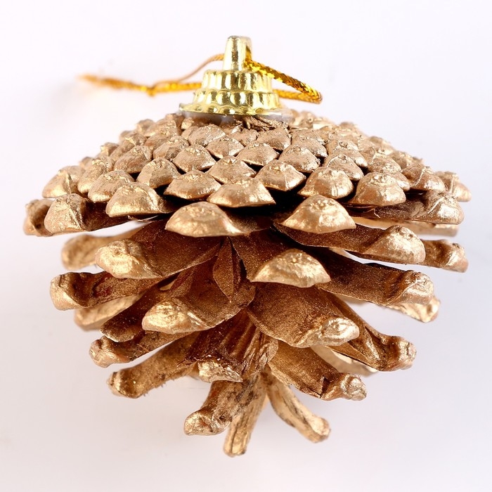 Новый год! Набор декоративных шишек, 6 шт., в золотом цвете, 17,5 × 11,5 × 6 см Новый год! Набор декоративных шишек, 6 шт., в золотом цвете, 17,5 × 11,5 × 6 см