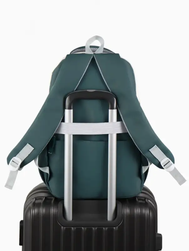 Рюкзак школьный, с кошельком, для девочки, 32&times;14&times;46 см, зелёный