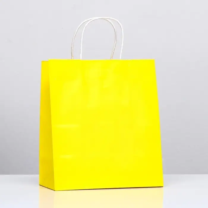 Пакет крафт «Радуга», жёлтый, 22×12×25 см, 150 г/м² Пакет крафт «Радуга», жёлтый, 22×12×25 см, 150 г/м²