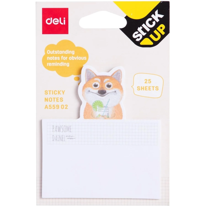 Стикеры с клеевым краем Deli 75x84 мм,25 листов, цвет и форма в асс-те &nbsp;