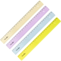 Линейка пластиковая 25 см., ассорти, Л25ЦПУ