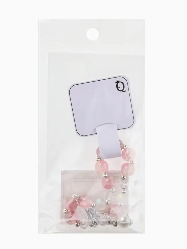 Браслет с подвесками &laquo;Сахарный. Бабочка и перо&raquo;, d=6 см, шар № 10/8, розовый в серебре