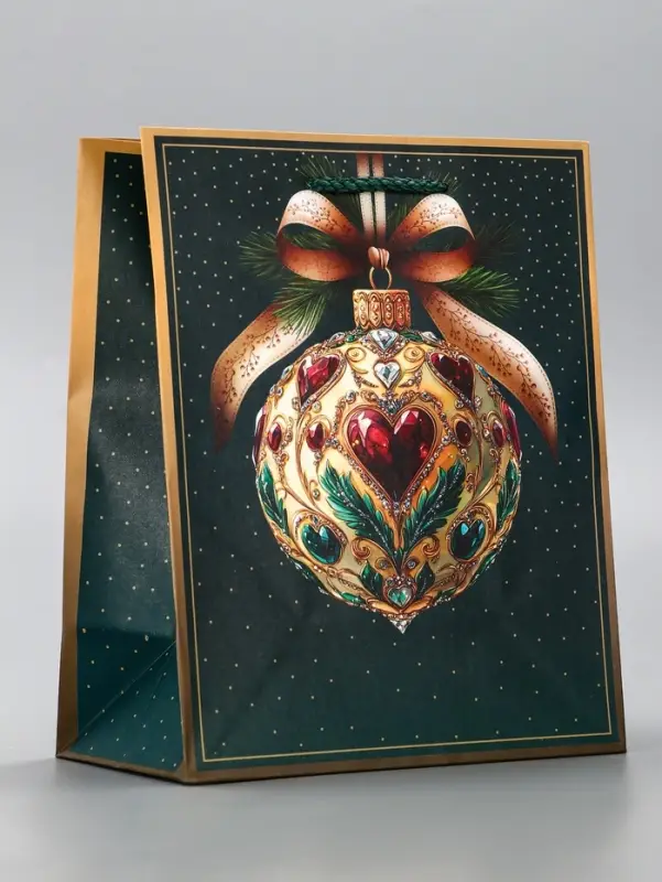 Пакет подарочный новогодний ламинированный, «Ёлка» , 18×10×22.3 см