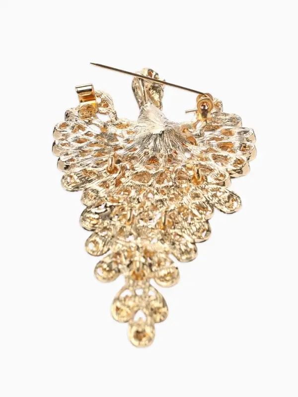 Брошь &laquo;Жар-птица&raquo; волшебная, стразы, цетная в золоте