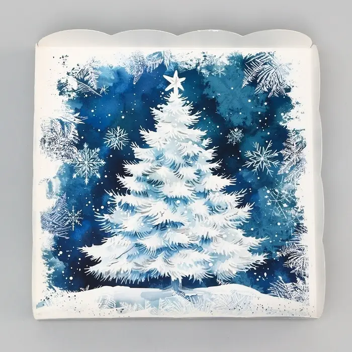 Коробка для печенья, «Новогодняя Ёлочка», 15×15×3 см, Новый год