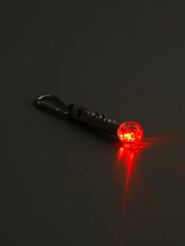 Фонарик - лазер брелок для ключей на карабине &laquo;Шар&raquo;, МИКС