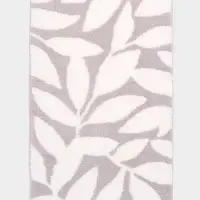 Коврик Доляна Leaves, 50&times;80 см, ворс 1.5 см, микрофибра, серый