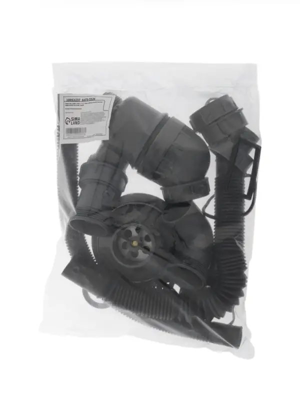 Сифон для мойки ZEIN, 3 1/2&rsquo;&rsquo;*40мм, прямоугольный перелив, с гофротрубой 40/50мм, серый