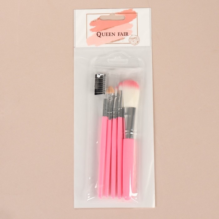 Набор кистей для макияжа «Нежность», 5 предметов, цвет розовый Набор кистей для макияжа «Нежность», 5 предметов, цвет розовый