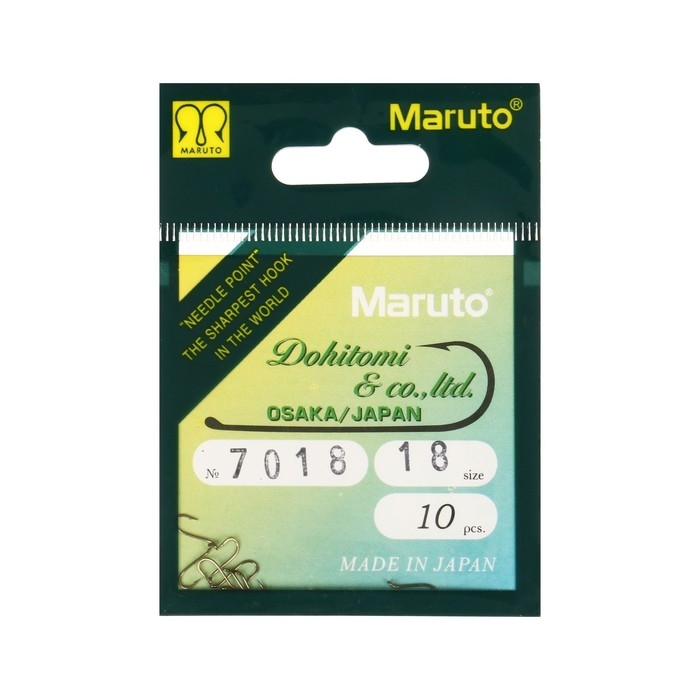 Крючки мушиные Maruto 7018, цвет BR, №18, 10 шт. Крючки мушиные Maruto 7018, цвет BR, №18, 10 шт.