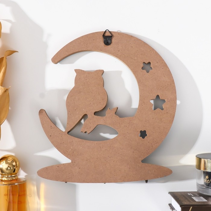 Крючки декоративные дерево Крючки декоративные дерево "Филин и месяц" МИКС 17,5х0,8х19,5 см