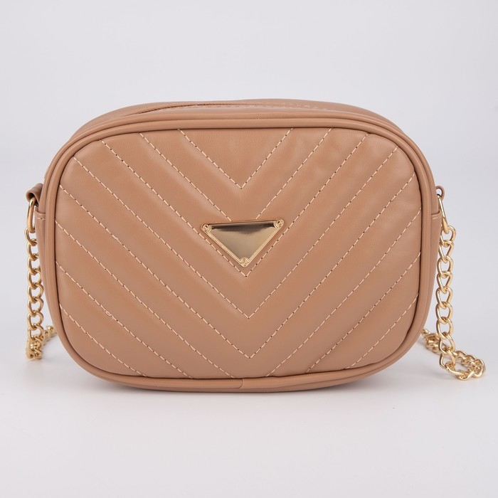 Сумка со строчкой и цветной подкладкой, цвет бежевый Сумка со строчкой и цветной подкладкой, цвет бежевый