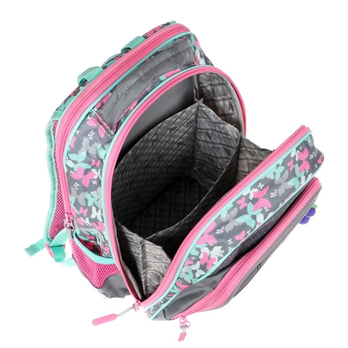 Рюкзак каркасный 39 х 29 х 17 см, серый/бирюзовый ACR22-179-11 Рюкзак каркасный 39 х 29 х 17 см, серый/бирюзовый ACR22-179-11