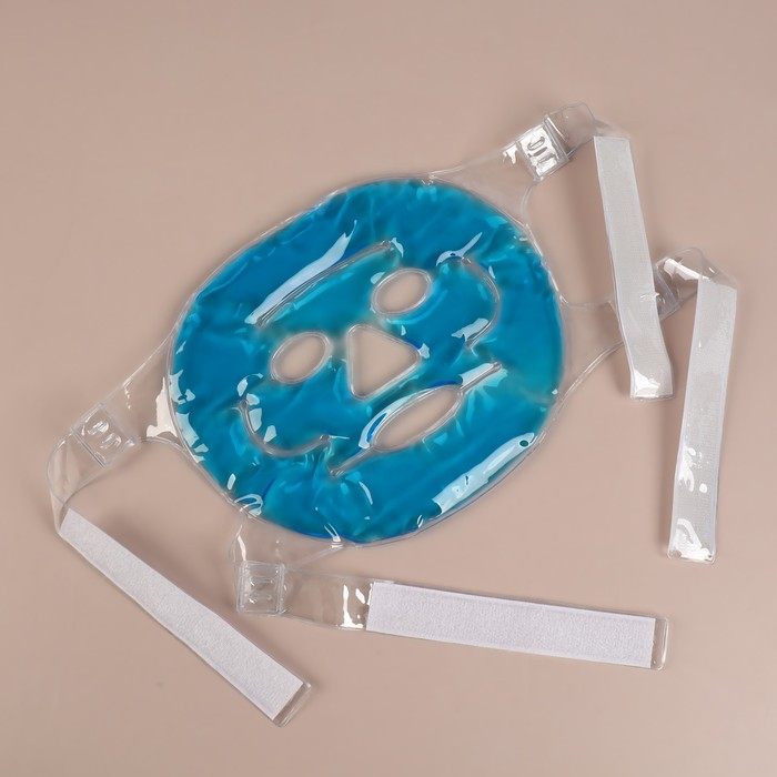 Маска для лица гидрогелевая, охлаждающая/согревающая, d = 21 см, цвет синий Маска для лица гидрогелевая, охлаждающая/согревающая, d = 21 см, цвет синий