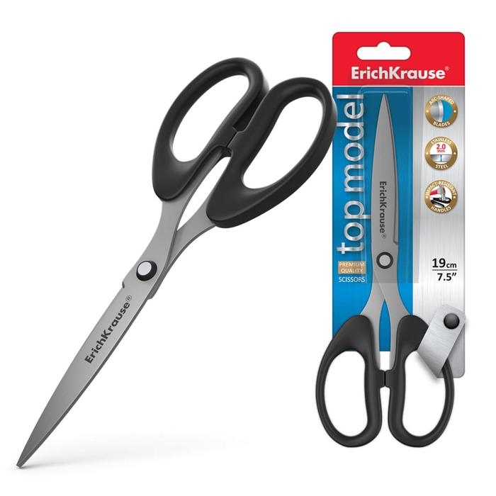 Ножницы ErichKrause Top Model, 19 см, чёрные Ножницы ErichKrause Top Model, 19 см, чёрные