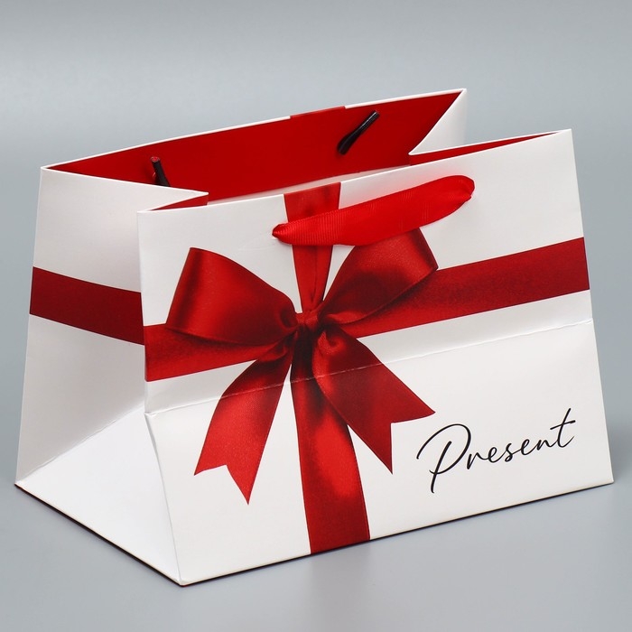 Пакет подарочный с широким дном, упаковка, «Подарок», 20 х 14 х 13.2 см