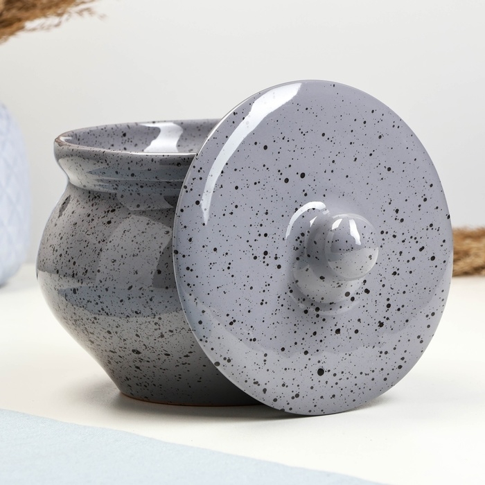 Горшок керамический для запекания №10, 1,3л / 16х13см, туман Горшок керамический для запекания №10, 1,3л / 16х13см, туман