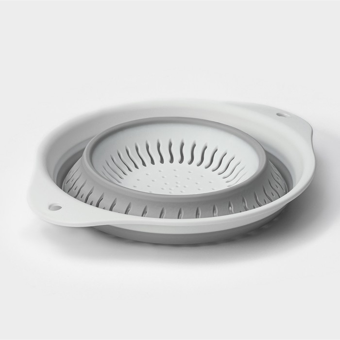 Дуршлаг складной «Флекс», 2,2 л, 29,5×24×10,5 см, цвет смоки Дуршлаг складной «Флекс», 2,2 л, 29,5×24×10,5 см, цвет смоки