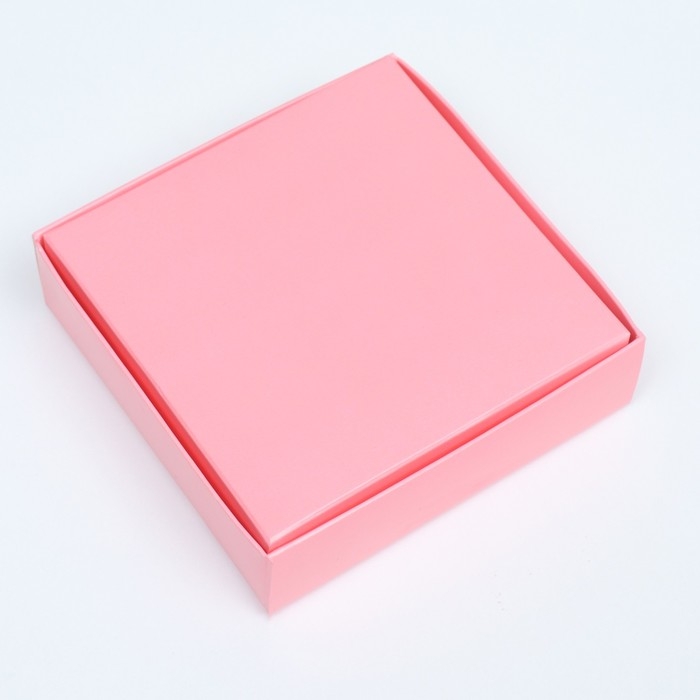 Коробка для конфет 4 шт, с коном, розовая, 12,5 х 12,5 х 3,5 см Коробка для конфет 4 шт, с коном, розовая, 12,5 х 12,5 х 3,5 см