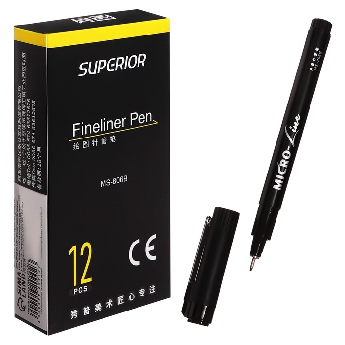 Маркер профессиональный линер черный, тонкая линия, 0.6мм Маркер профессиональный линер черный, тонкая линия, 0.6мм