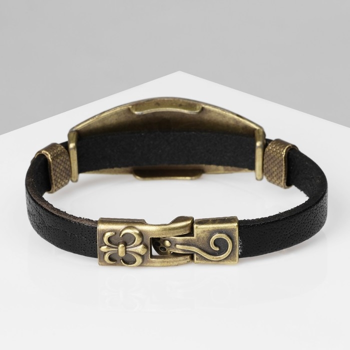 Браслет унисекс «Атлант» тигр, цвет чёрный с чернёным золотом, 22 см