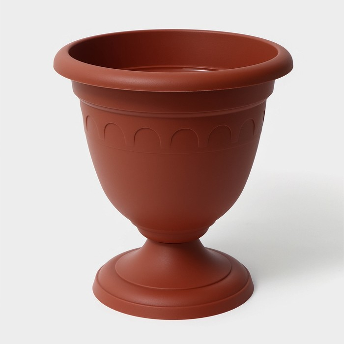 Кашпо уличное на ножке высокий «Колывань», 8,1 л, цвет терракотовый Кашпо уличное на ножке высокий «Колывань», 8,1 л, цвет терракотовый