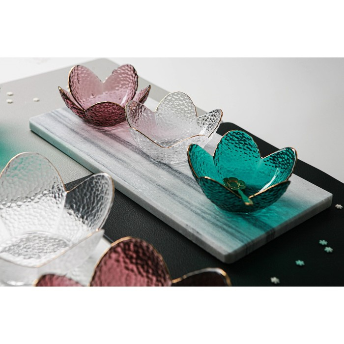 Салатник стеклянный фигурный «Цветок», 150 мл, 12×5 см Салатник стеклянный фигурный «Цветок», 150 мл, 12×5 см