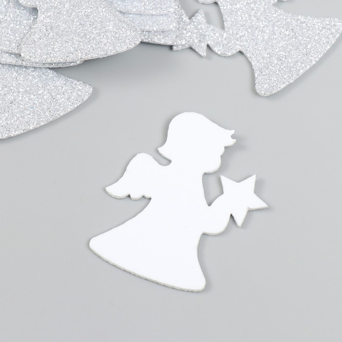 Декор Декор "Ангелочек" серебро 5 см набор 10 шт фоам глиттер