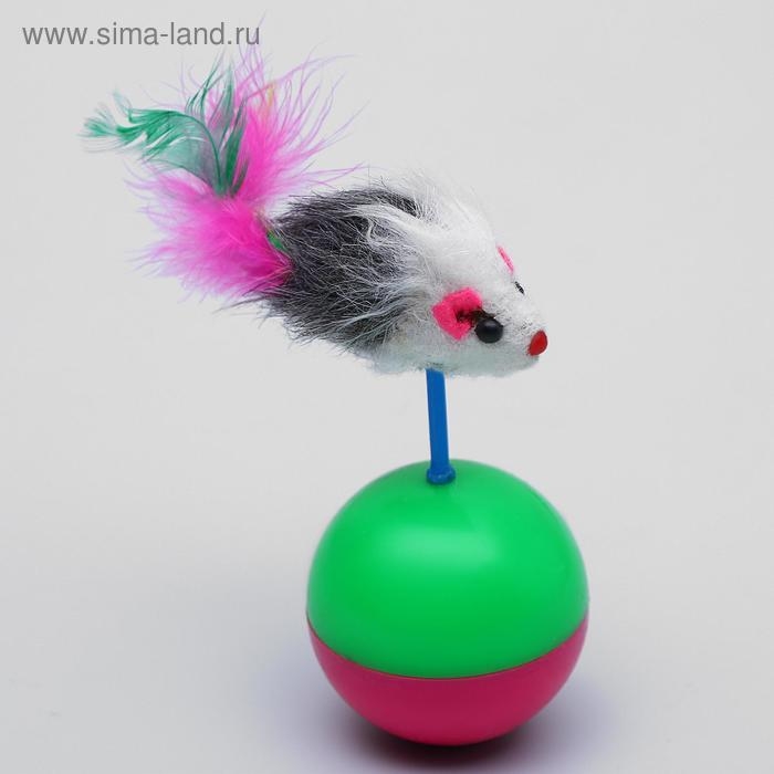 Игрушка-неваляшка  Игрушка-неваляшка "Мышь на шаре", микс цветов