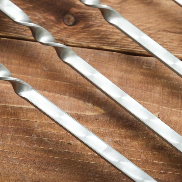 Набор шампуров  Набор шампуров "Ташкент" в чехле, 6 шт, рабочая часть - 50 см, серый