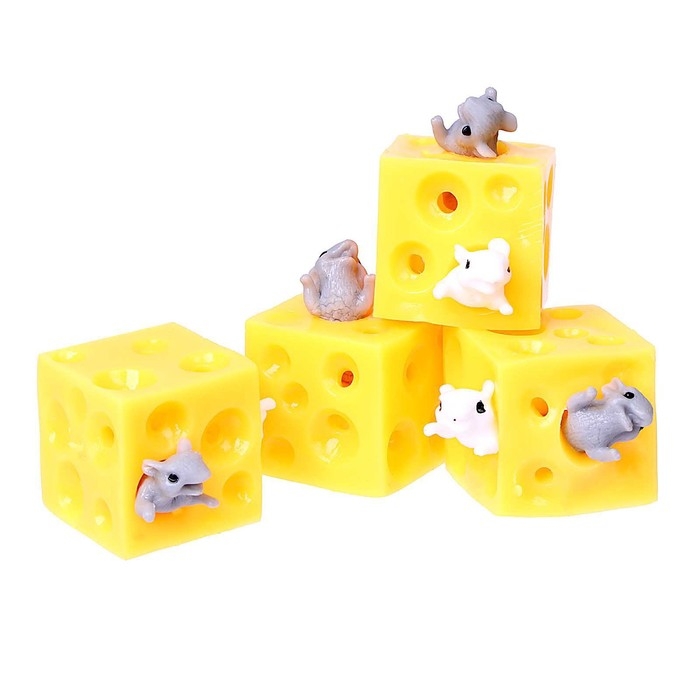 Антистресс сквиш мялка «Сырные прятки», цвета МИКС, в шоубоксе Антистресс сквиш мялка «Сырные прятки», цвета МИКС, в шоубоксе