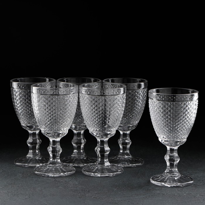 Набор бокалов для вина стеклянный «Вилеро», 250 мл, 8,5×16,5 см, 6 шт Набор бокалов для вина стеклянный «Вилеро», 250 мл, 8,5×16,5 см, 6 шт