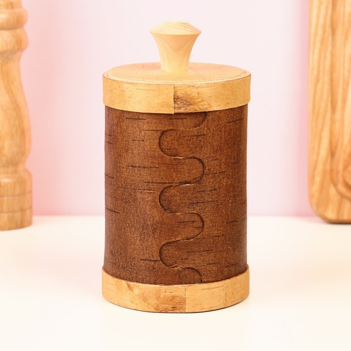 Туес Туес "Цветочки", круглый, береста