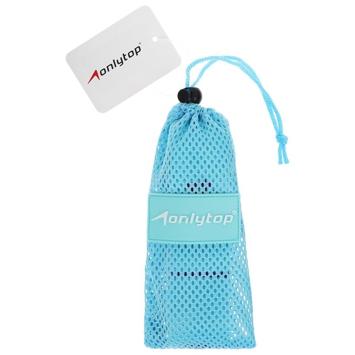 Эспандер-лента ONLYTOP, эластичная, с захватами, 90х4 см, цвет голубой