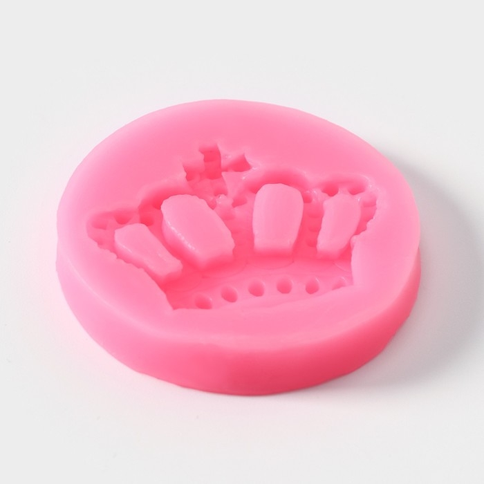 Молд «Корона», силикон, 5,5×5,5 см, цвет розовый
