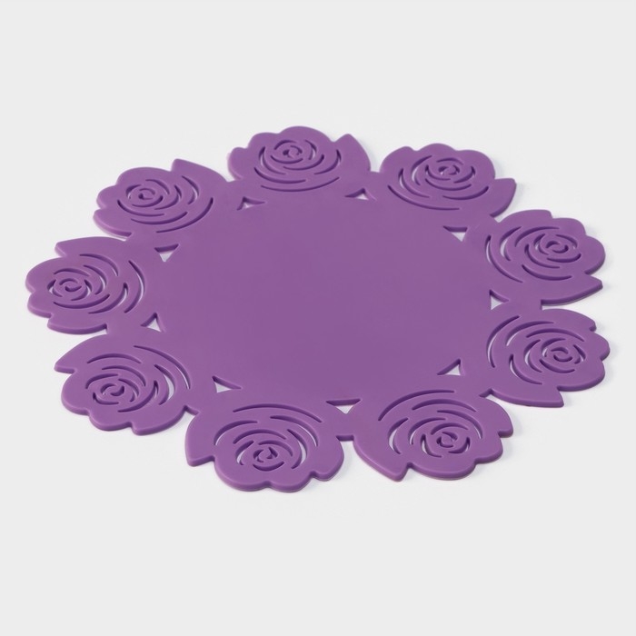 Подставка под горячее «Летний домик», d=19 см, цвет фиолетовый Подставка под горячее «Летний домик», d=19 см, цвет фиолетовый