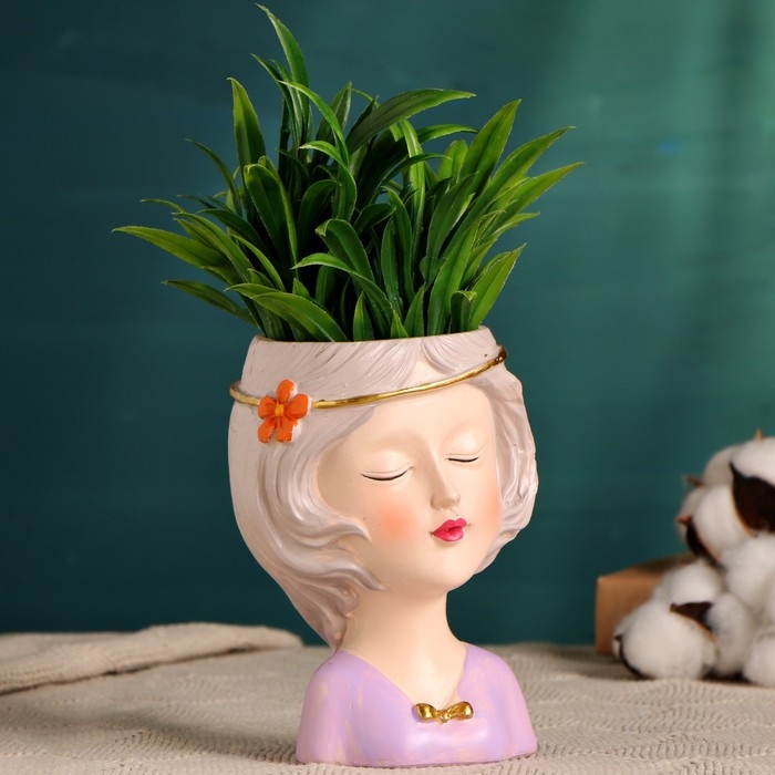 Кашпо  Кашпо "Мечтательница" сиреневое, 8х9х12см, 0,25л, d-5,5 см