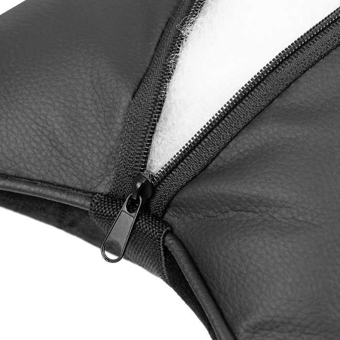 Подушка автомобильная косточка, на подголовник, 27×17 см, велюр, чёрный с строчкой Подушка автомобильная косточка, на подголовник, 27×17 см, велюр, чёрный с строчкой