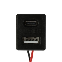 Разъем USB с проводом 10 см, 2 pin, 2.1 А, 12 В, черный