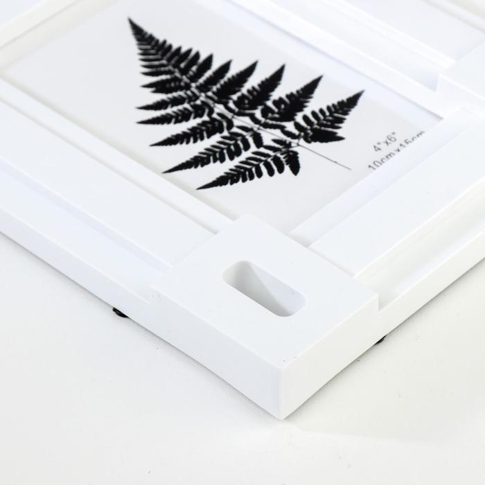 Фоторамка пластик на 3 фото 10х15 см  Фоторамка пластик на 3 фото 10х15 см "Прямые линии" белая 53,5х17,5х2,5 см