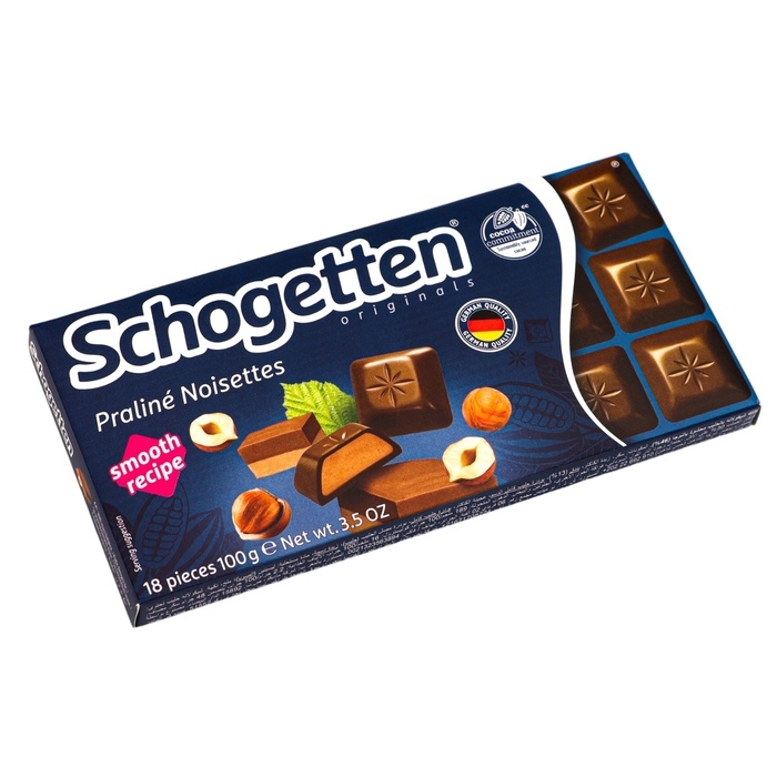 Шоколад молочный Schogetten Praliné Noisettes Chocolate Шоколад молочный Schogetten Praliné Noisettes Chocolate "Ореховое пралине", 100 г