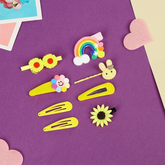 Набор для волос  Набор для волос "Маленькие радости" (14 шт) семицветик, жёлтый