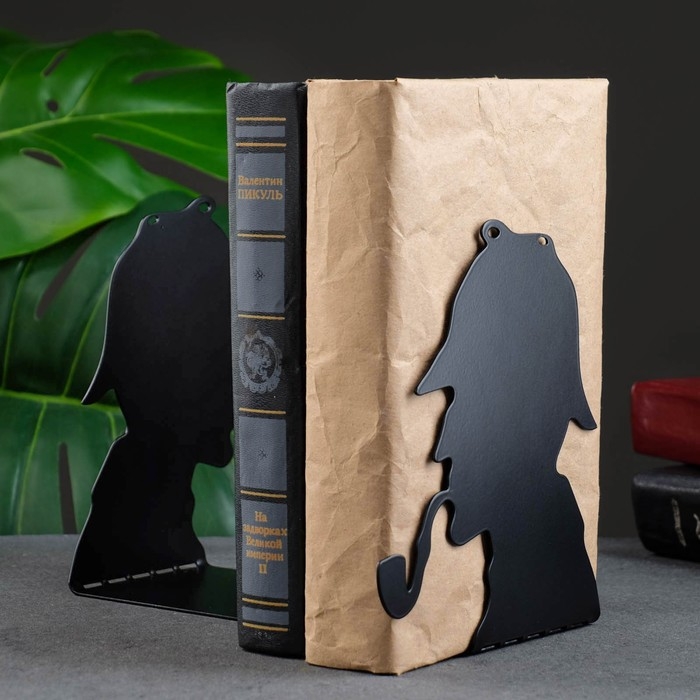 Держатель-подставка для книг  Держатель-подставка для книг "Сыщик" набор 2шт, 15х10х10см, черный