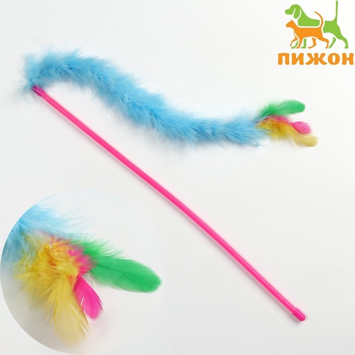 Дразнилка меховая  Дразнилка меховая "Длинный хвост", голубая