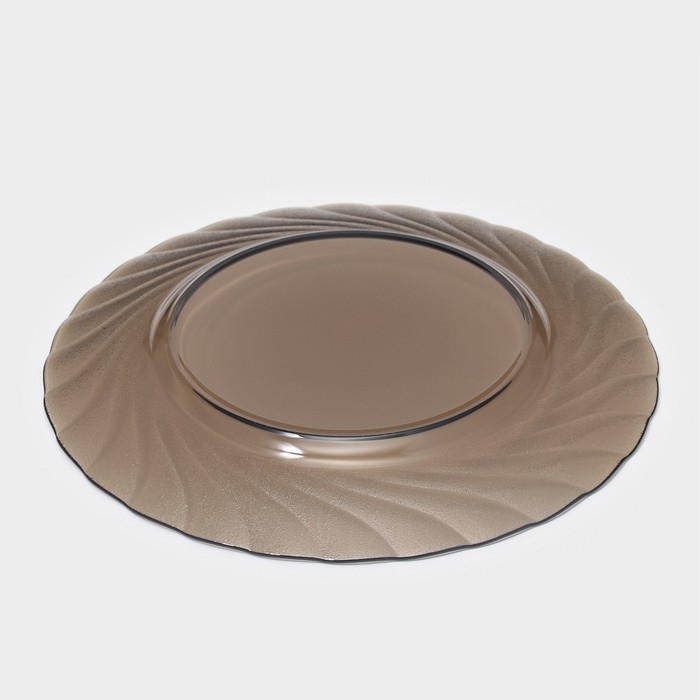 Тарелка стеклянная десертная Ocean Eclipse, d=19,6 см, цвет коричневый Тарелка стеклянная десертная Ocean Eclipse, d=19,6 см, цвет коричневый