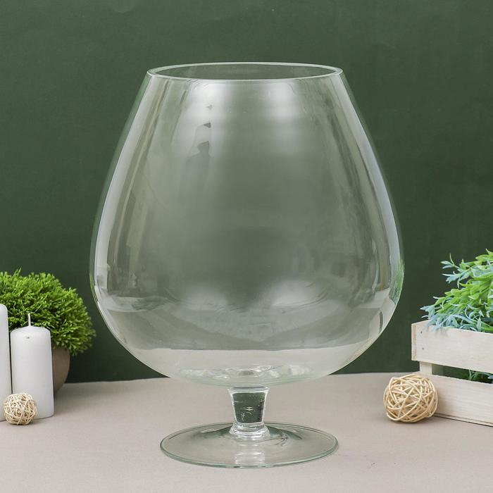 Ваза Ваза "Бренди" бокал на ножке H=35х29,5см, d=16.5см,V=12 л 2525 прозрачная