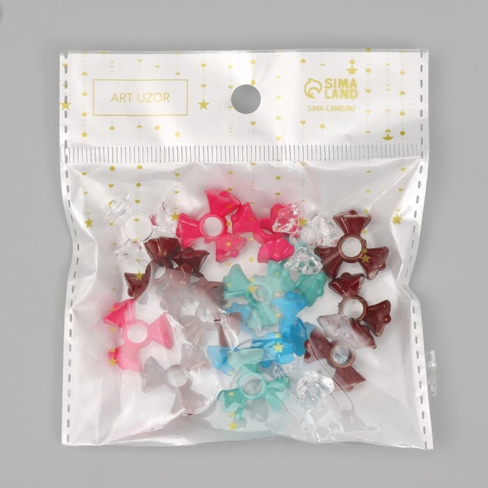 Бусины для творчества пластик Бусины для творчества пластик "Три цветка" МИКС набор 20 гр 1,9х1,9х0,9 см