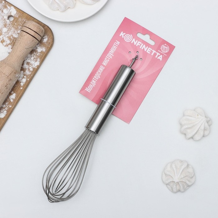 Венчик для взбивания KONFINETTA «Сильвер», струна 1,3 мм, 25×6×6 см, цвет серебристый Венчик для взбивания KONFINETTA «Сильвер», струна 1,3 мм, 25×6×6 см, цвет серебристый