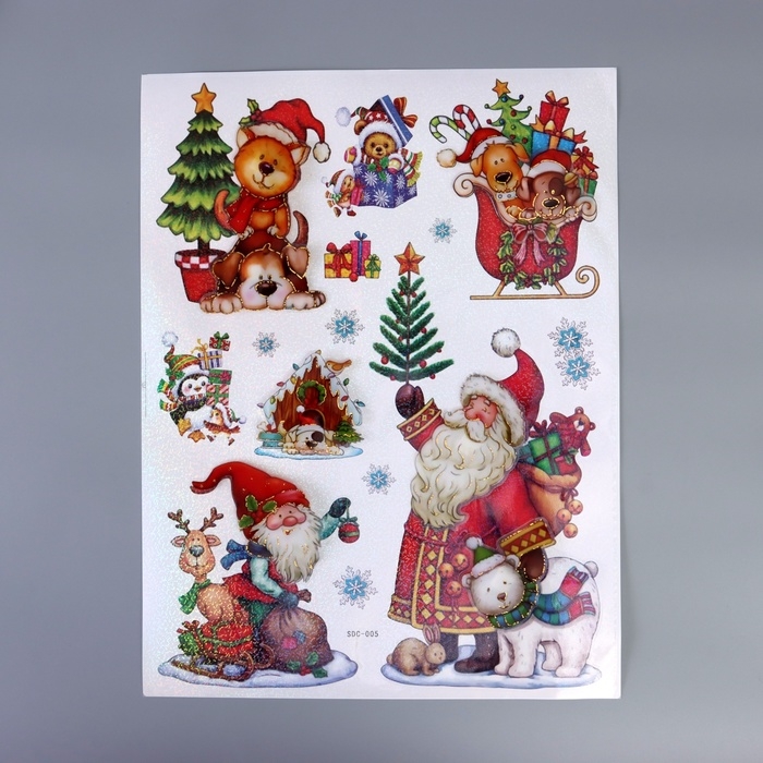 Наклейка пластик интерьерная Наклейка пластик интерьерная "Друзья в Новый год" 55х35 см